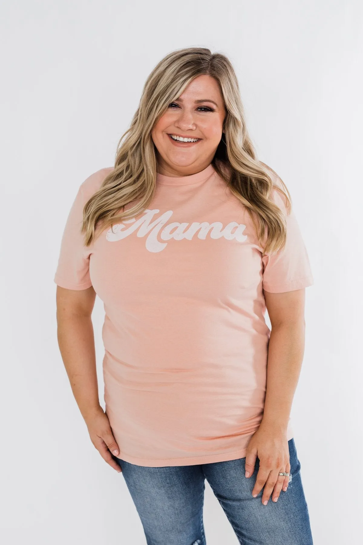 "Mama" Tee- Light Peach