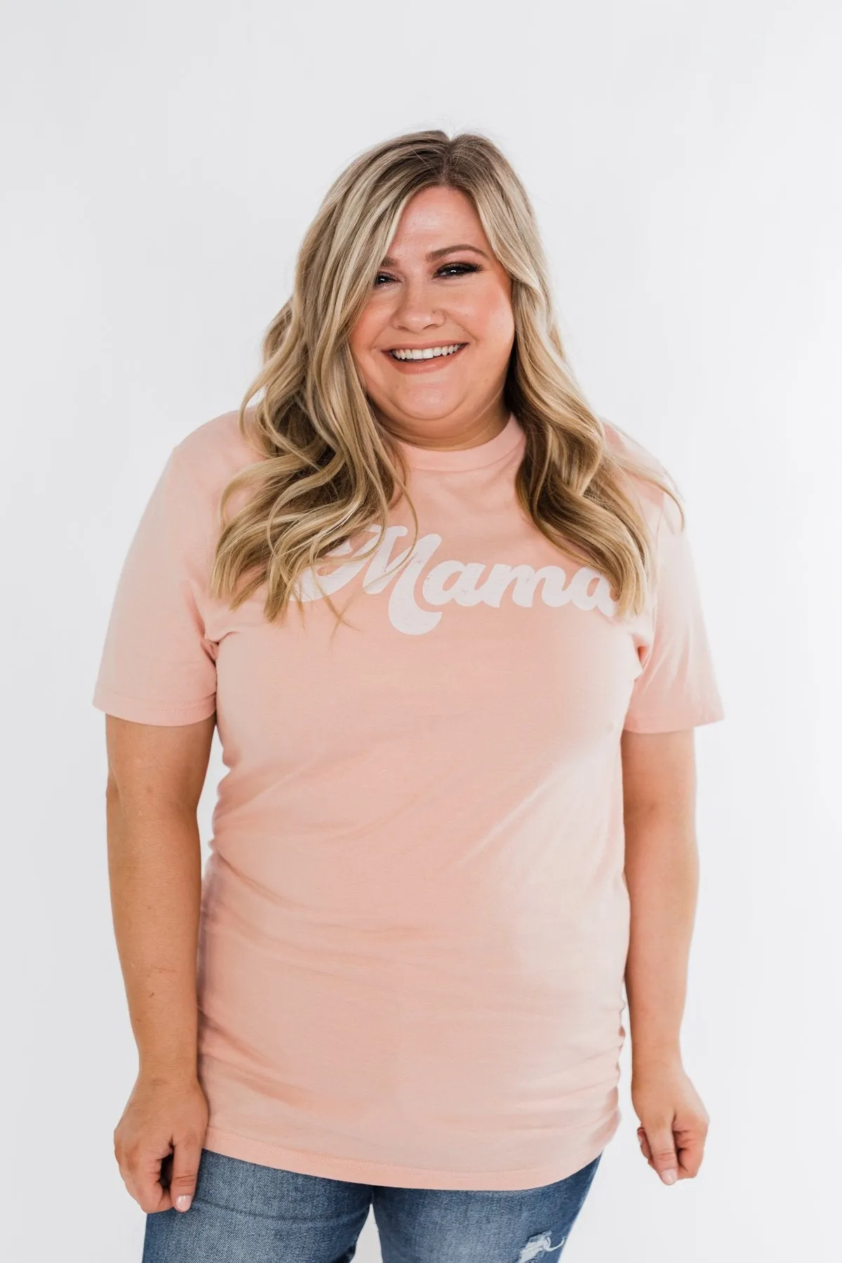 "Mama" Tee- Light Peach