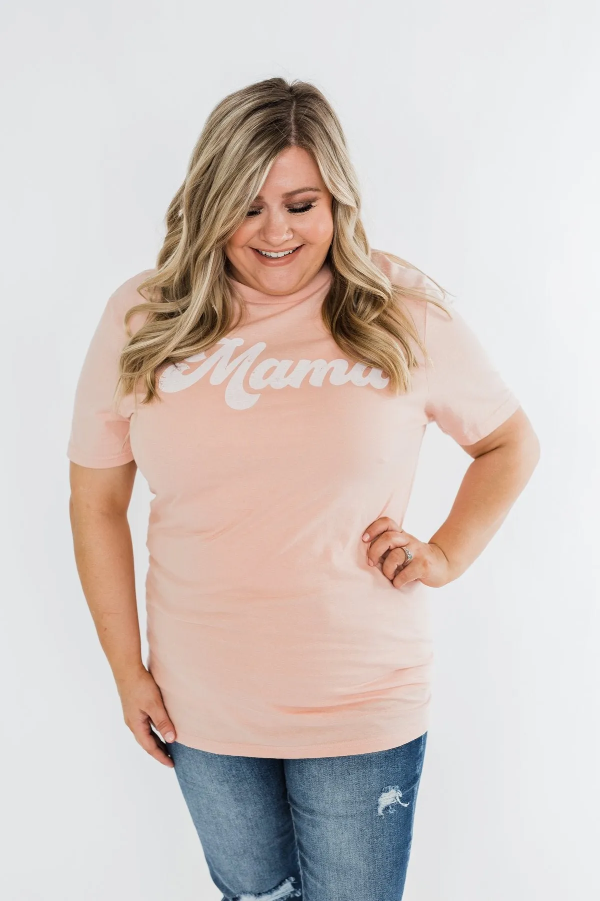 "Mama" Tee- Light Peach
