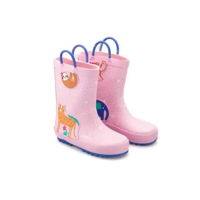 Rain boots Pink Animals