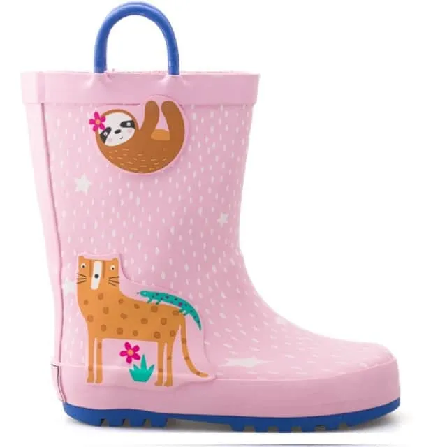 Rain boots Pink Animals