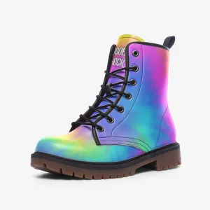 Rainbow Burst LGBTQ  Vegan Leather Unisex Boots