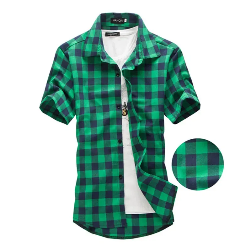 Red And Black Plaid Shirt Men Shirts 2023 New Summer Spring Fashion Chemise Homme Mens Dress Shirts Short Sleeve Shirt Men
