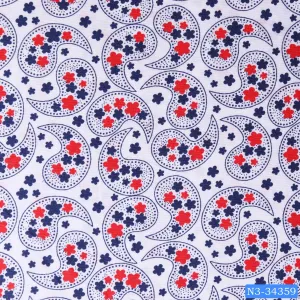 Red White Blue Paisley Print Shirt