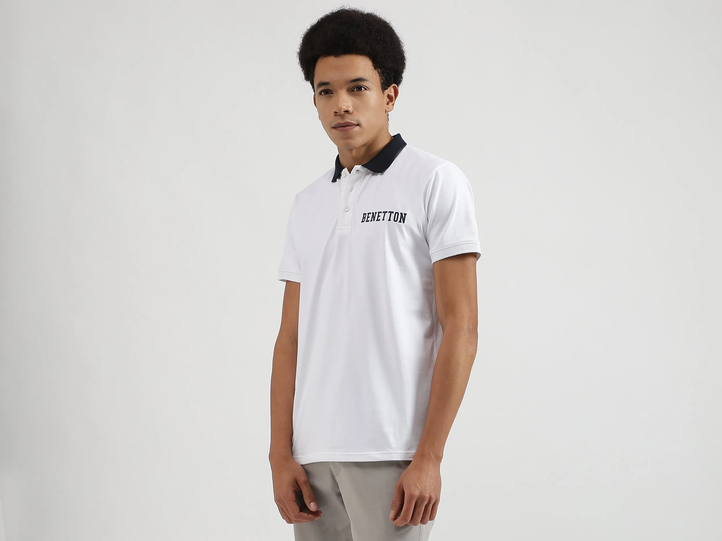 Regular Fit Polo Neck Solid T-Shirts