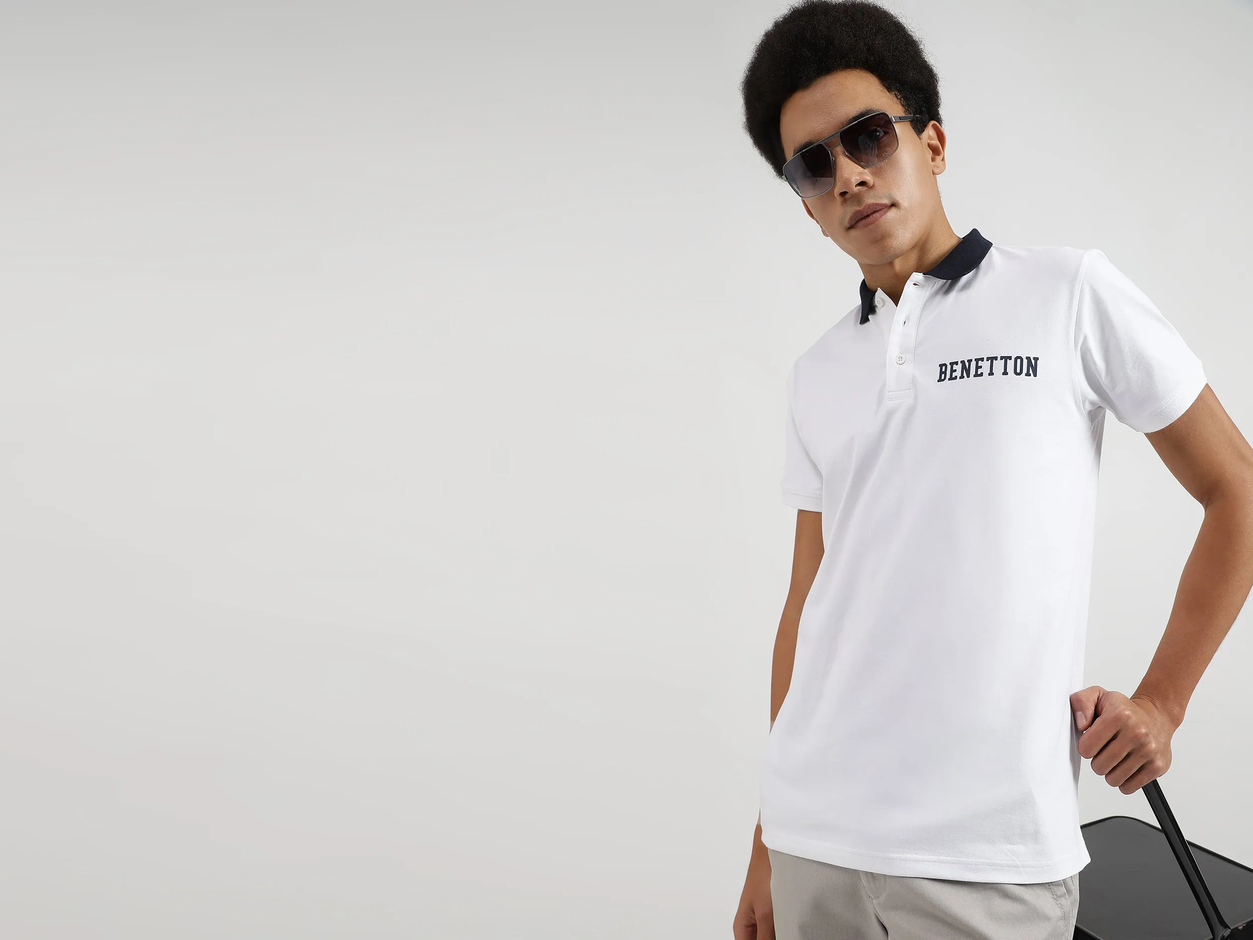 Regular Fit Polo Neck Solid T-Shirts