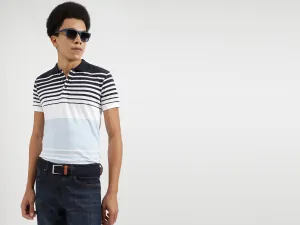 Regular Fit Polo Neck Striped T-Shirts
