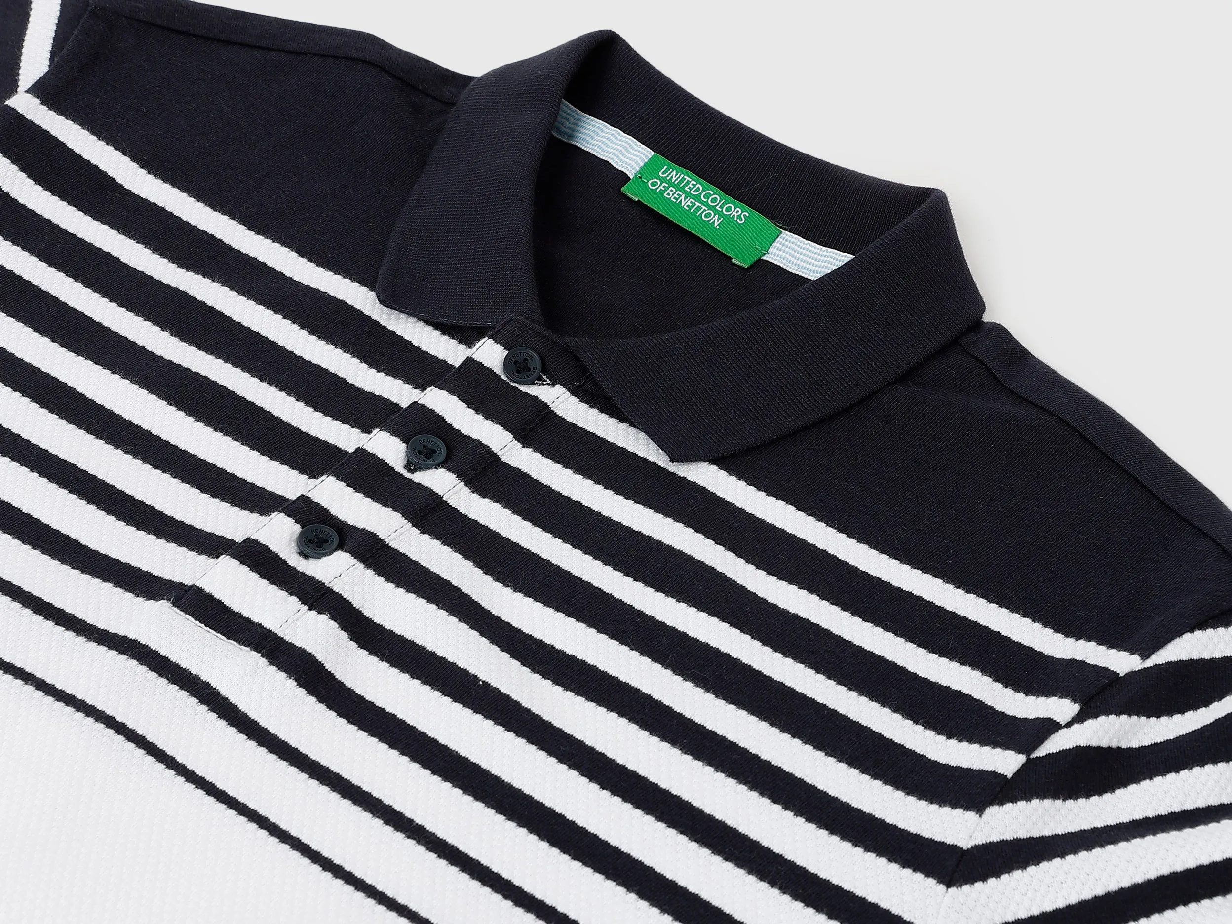 Regular Fit Polo Neck Striped T-Shirts