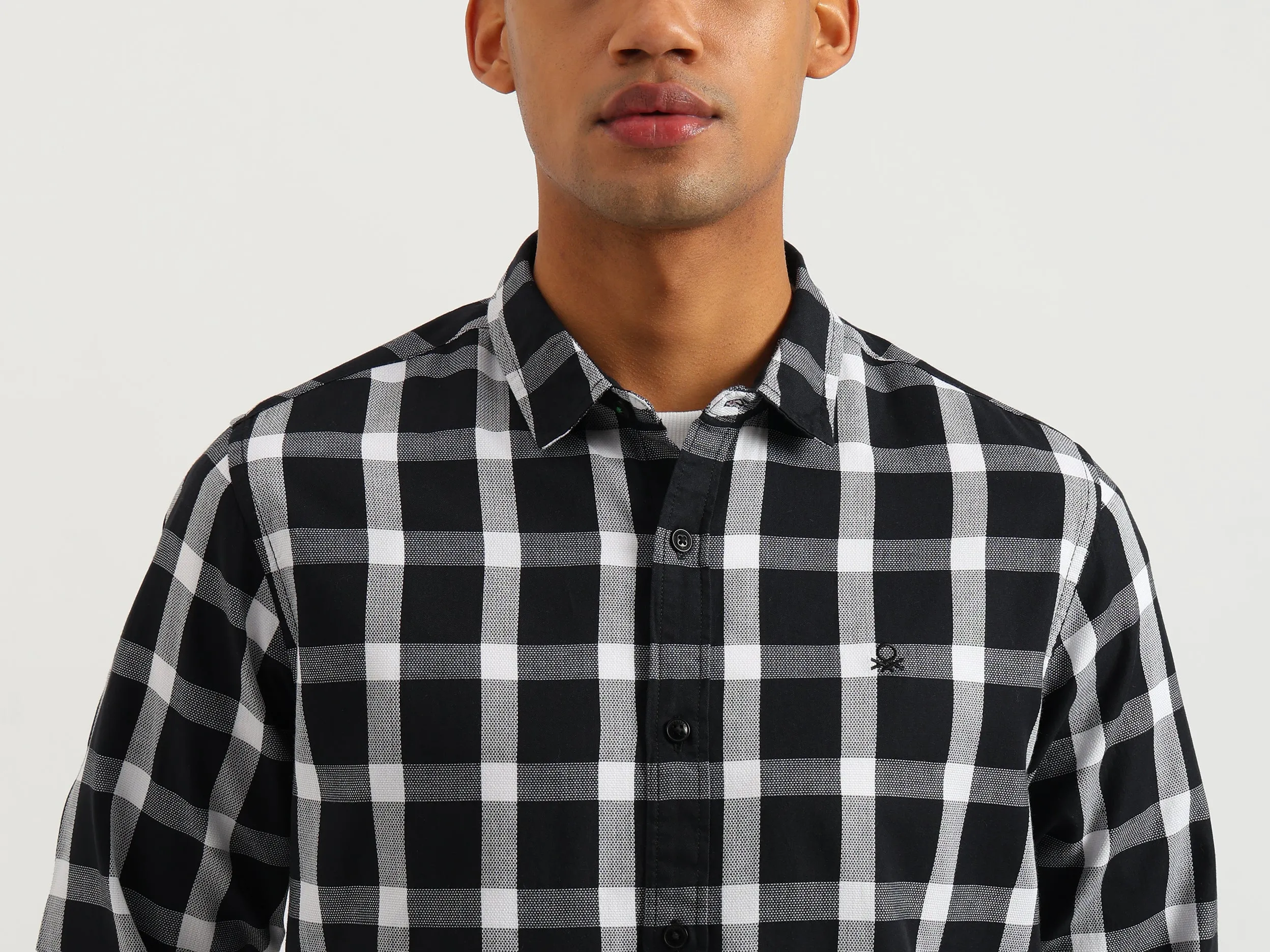 Regular Fit Spread Collar Oxford Checkered Shirt