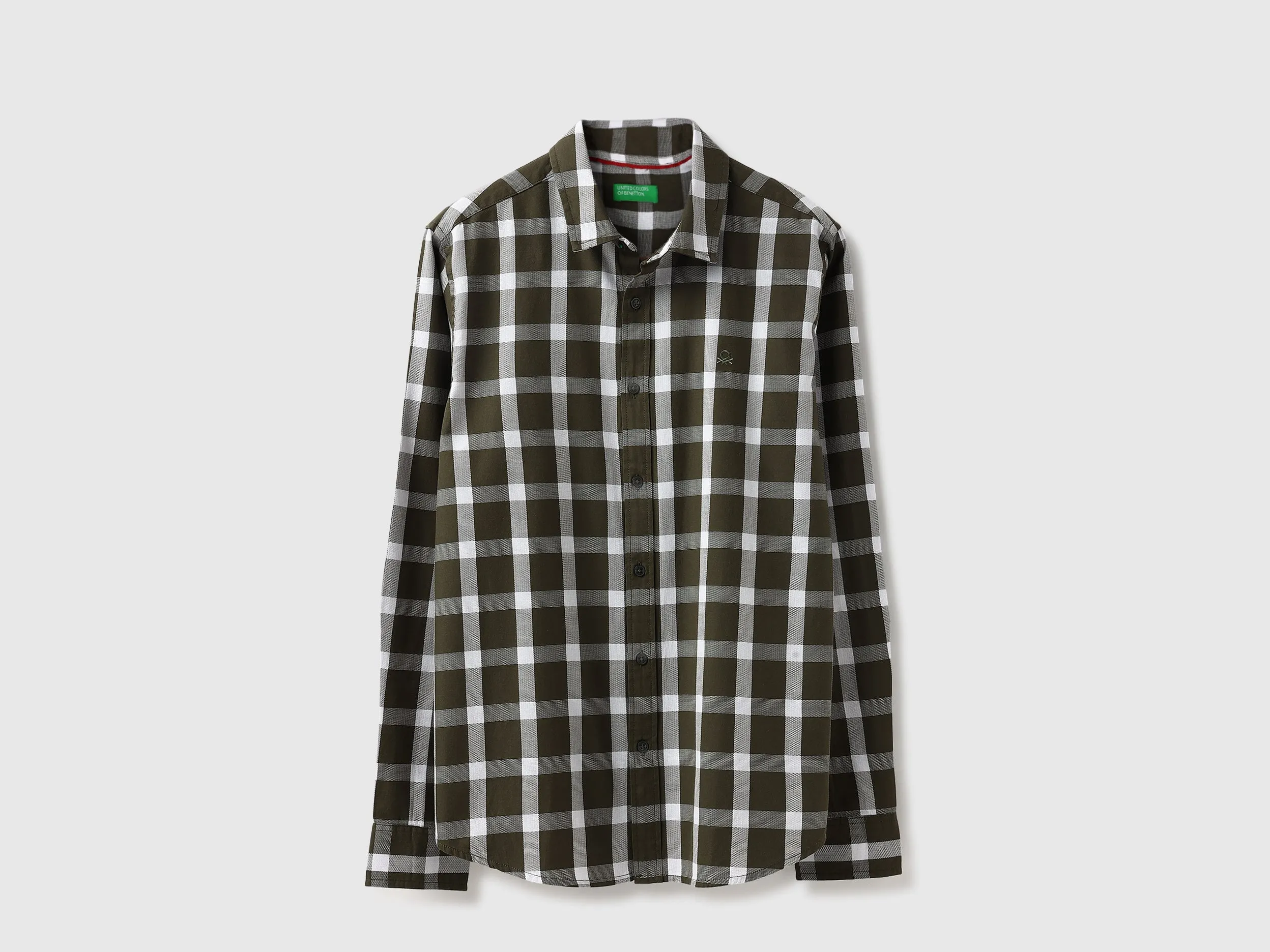 Regular Fit Spread Collar Oxford Checkered Shirt