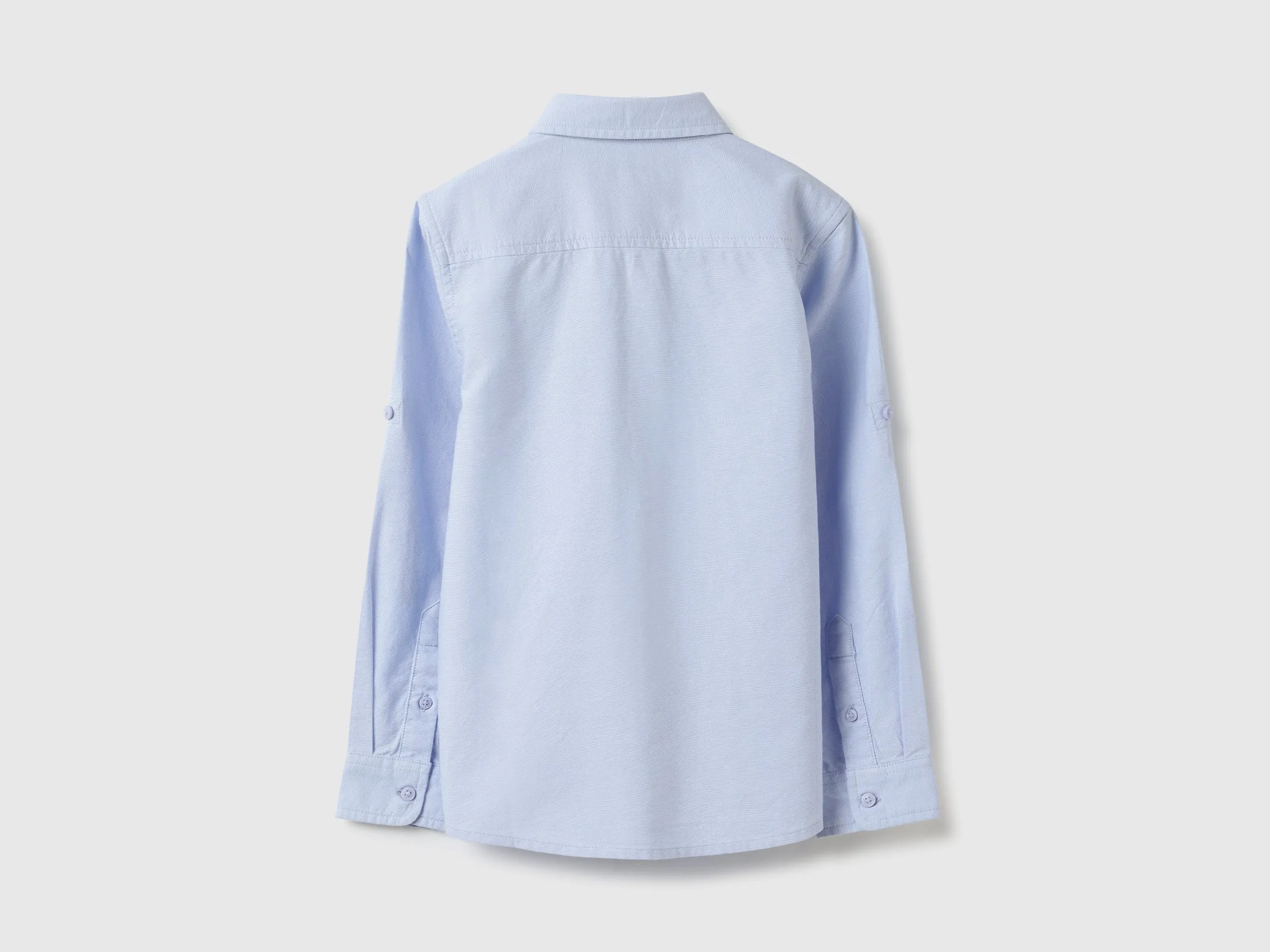 Regular Fit Spread Collar Solid & Embroidered Oxford Shirt