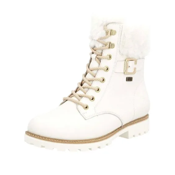 Remonte White Leather Ankle Boot
