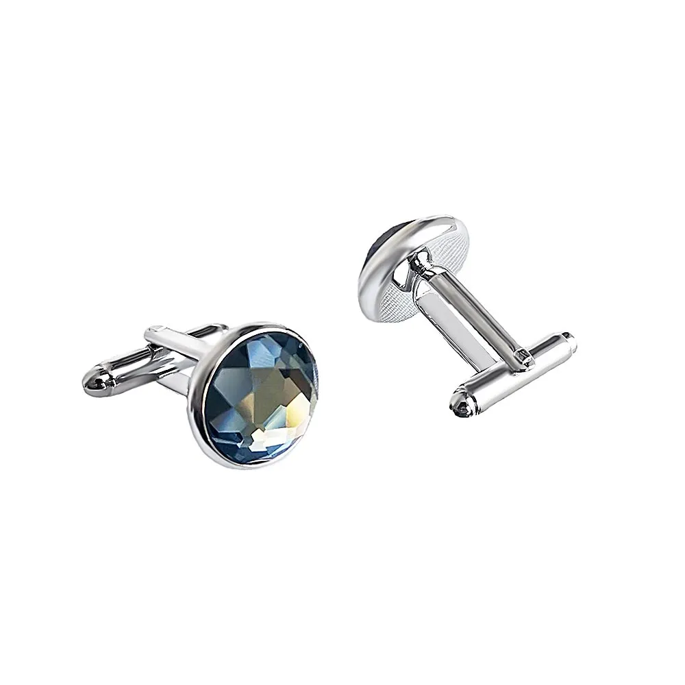 Rhinestone Flower Crystal French Swank Cufflinks