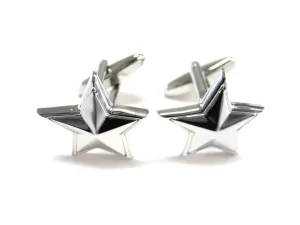 Rhodium Plated Star Cufflinks
