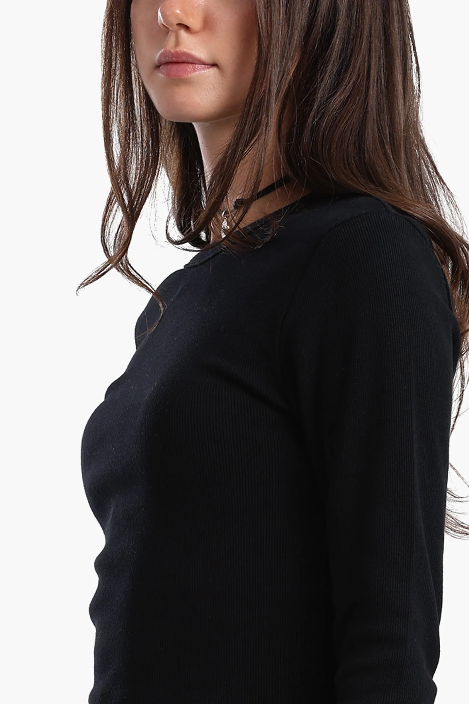 Ribbed Round Neck Top