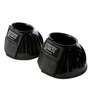 Roma Black Double Closure Ribbed Bell Boots