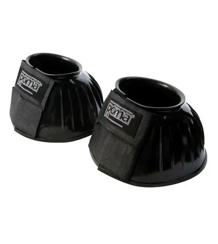 Roma Black Double Closure Ribbed Bell Boots
