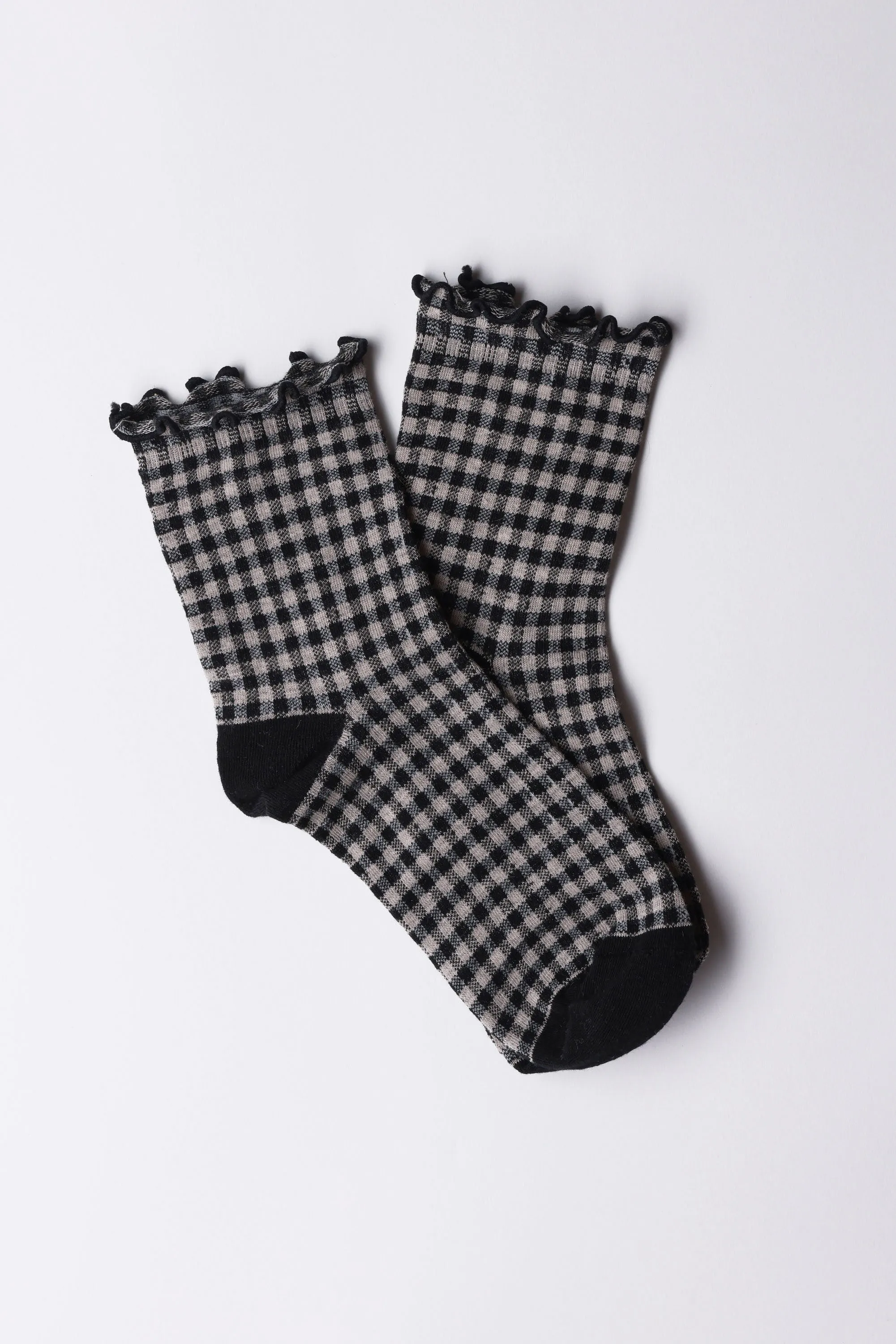 Rosie Gingham Ruffle Socks
