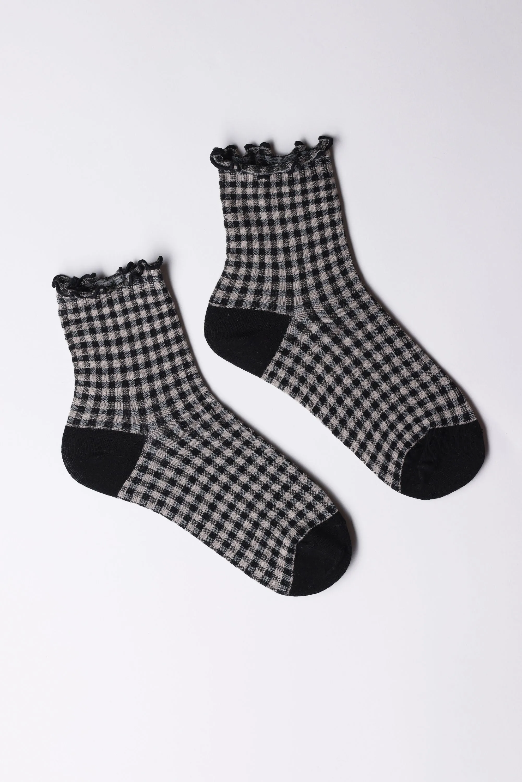 Rosie Gingham Ruffle Socks