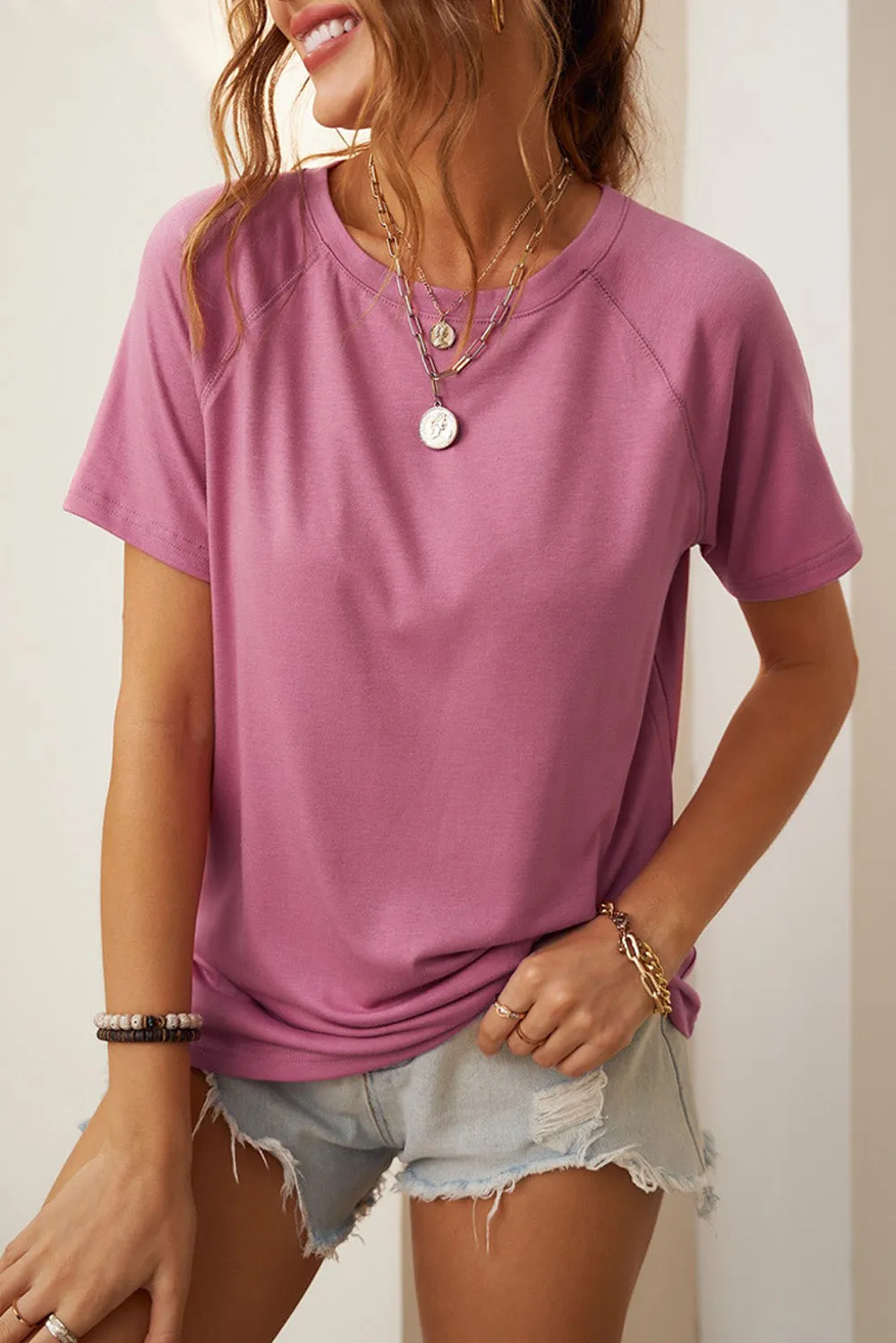 Round Neck Raglan Sleeve T-shirt