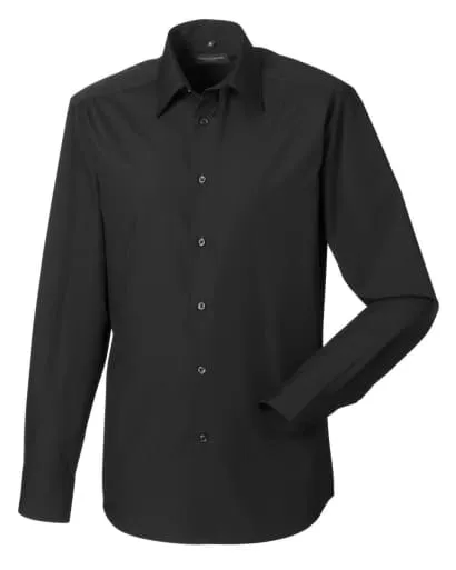Russell Collection Men's Long Sleeved corporate Poplin Shirt-924M