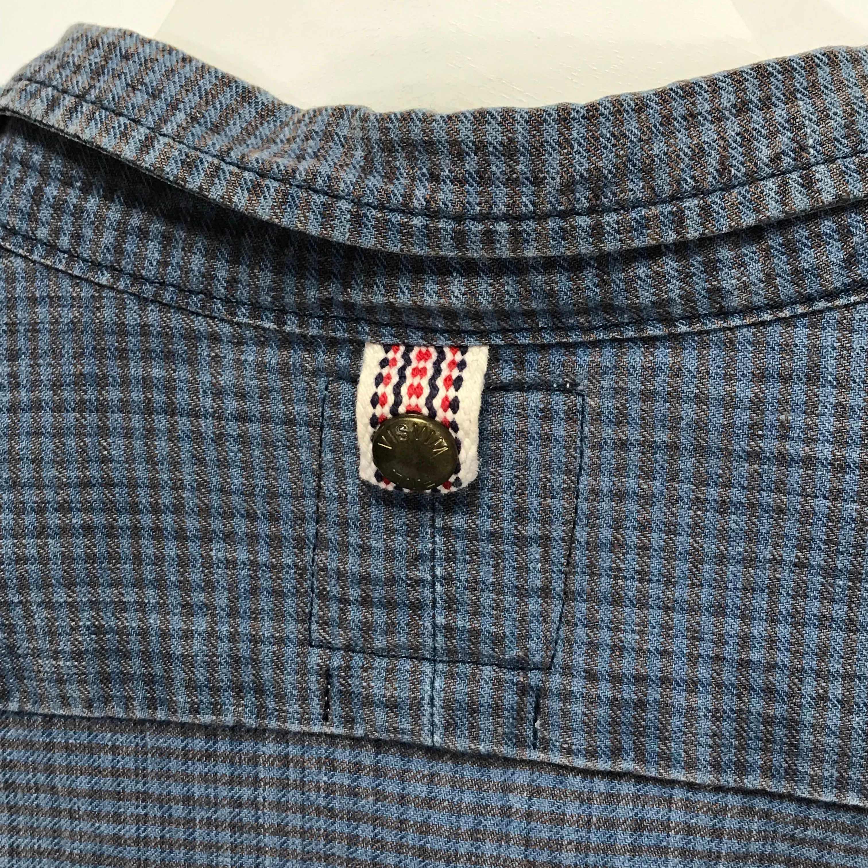[S] Visvim 14SS Long Rider Indigo Check L/S Shirt Cotton / Linen