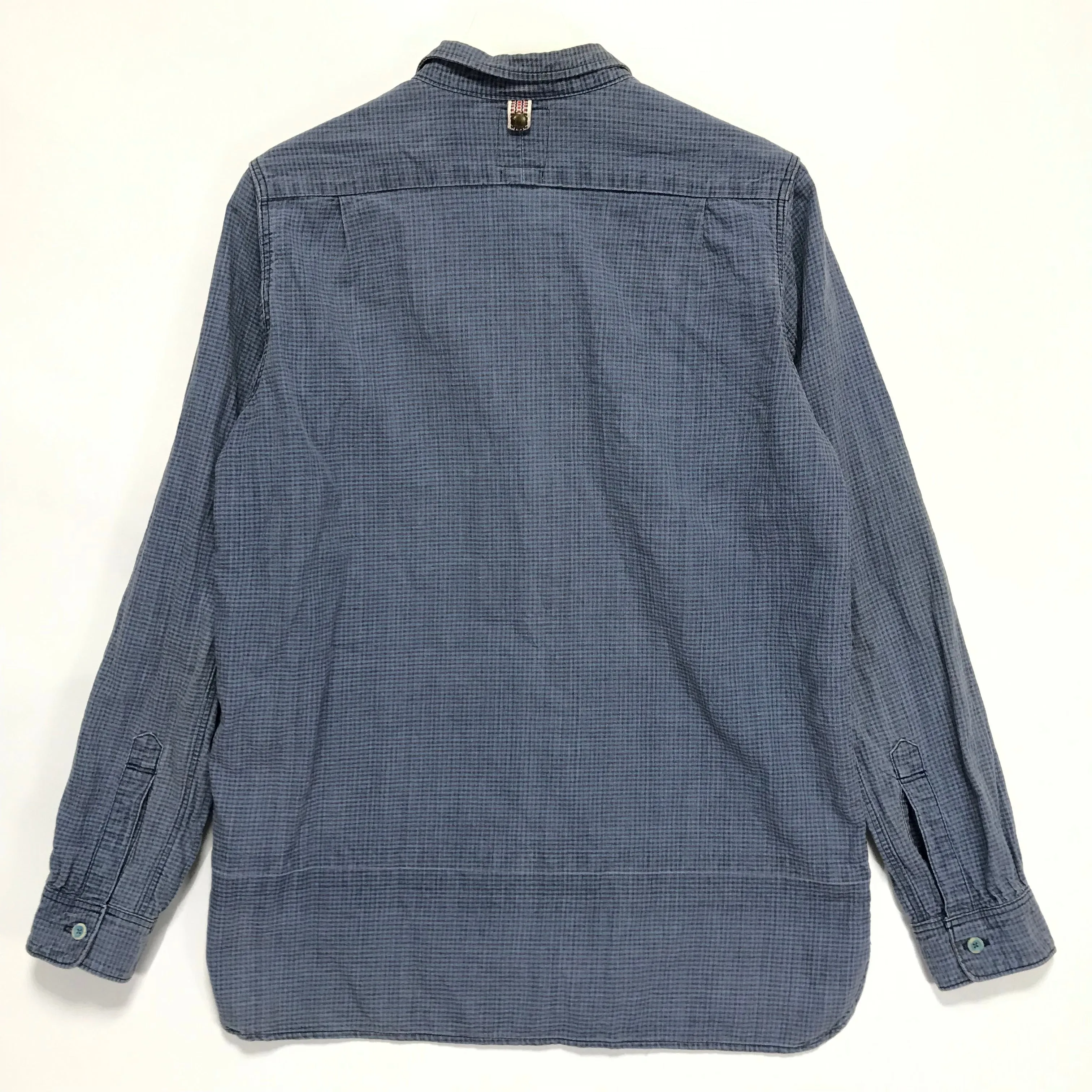 [S] Visvim 14SS Long Rider Indigo Check L/S Shirt Cotton / Linen