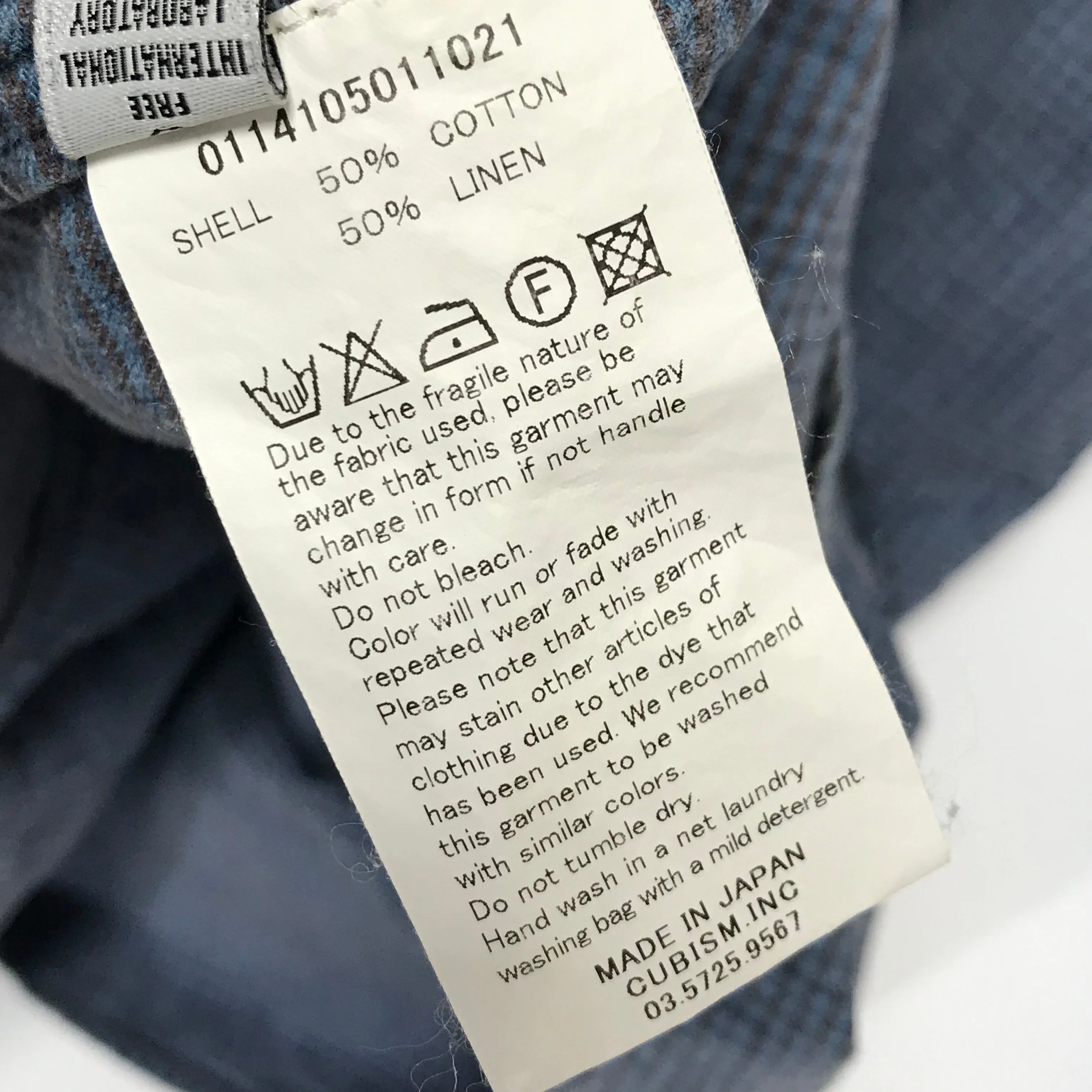 [S] Visvim 14SS Long Rider Indigo Check L/S Shirt Cotton / Linen