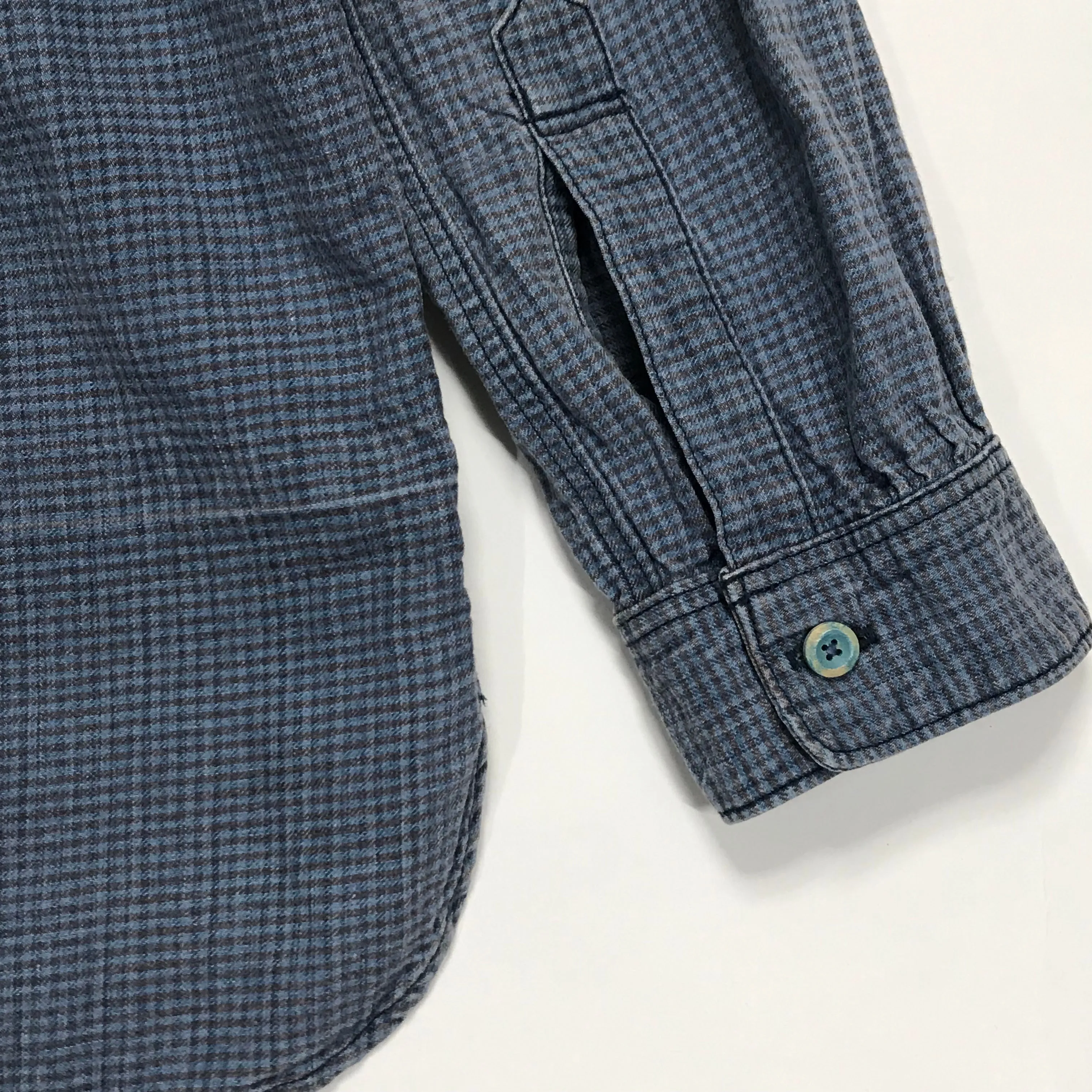 [S] Visvim 14SS Long Rider Indigo Check L/S Shirt Cotton / Linen