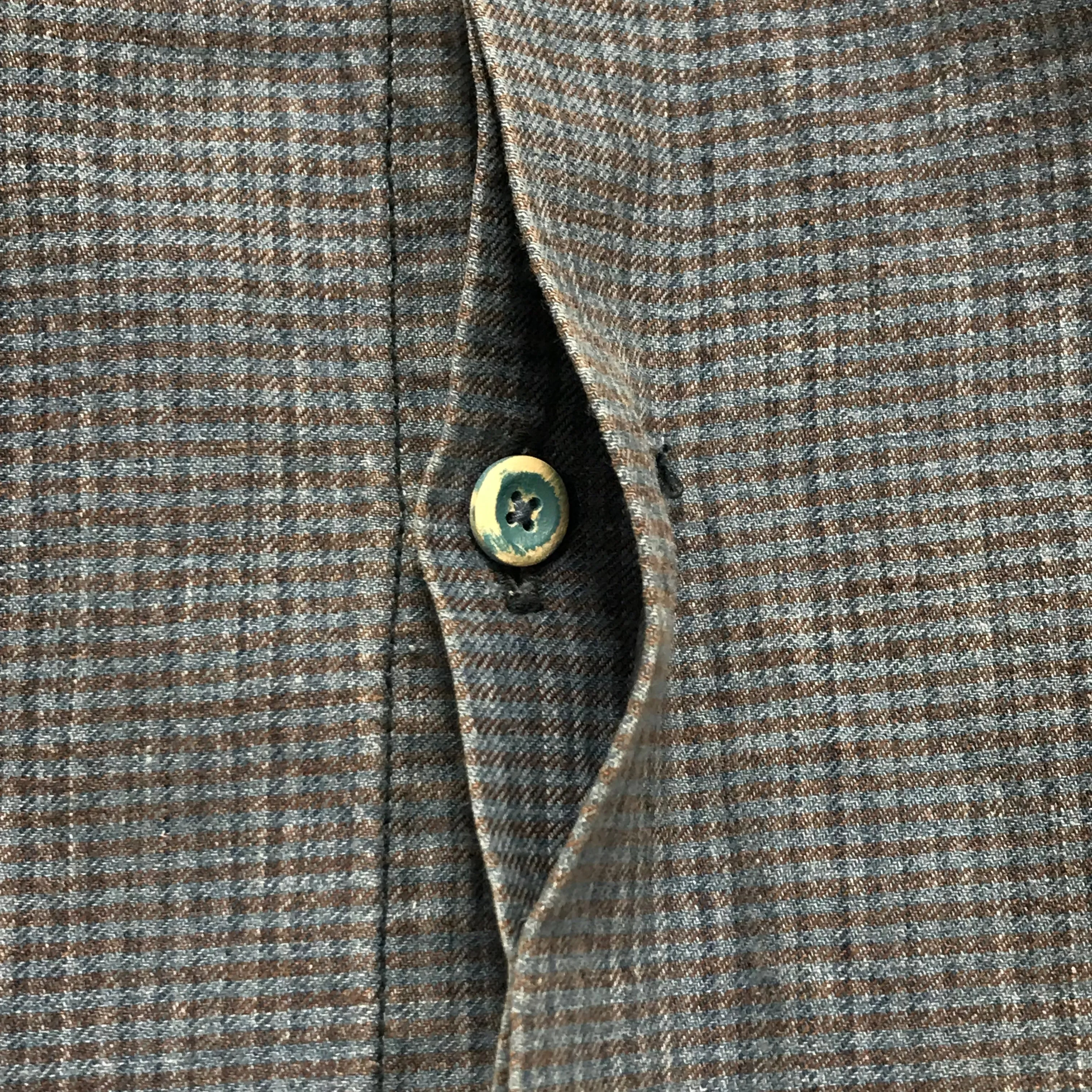 [S] Visvim 14SS Long Rider Indigo Check L/S Shirt Cotton / Linen