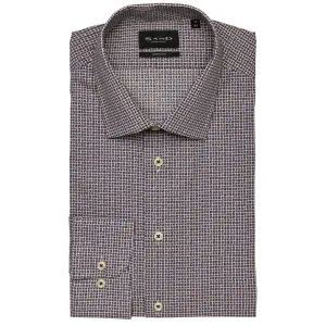Sand Geometric Print Shirt - Brown