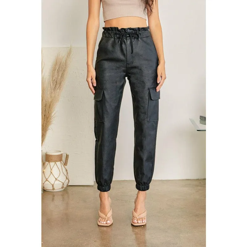 Sassiness All Around Paperbag Jogger Pants - Black