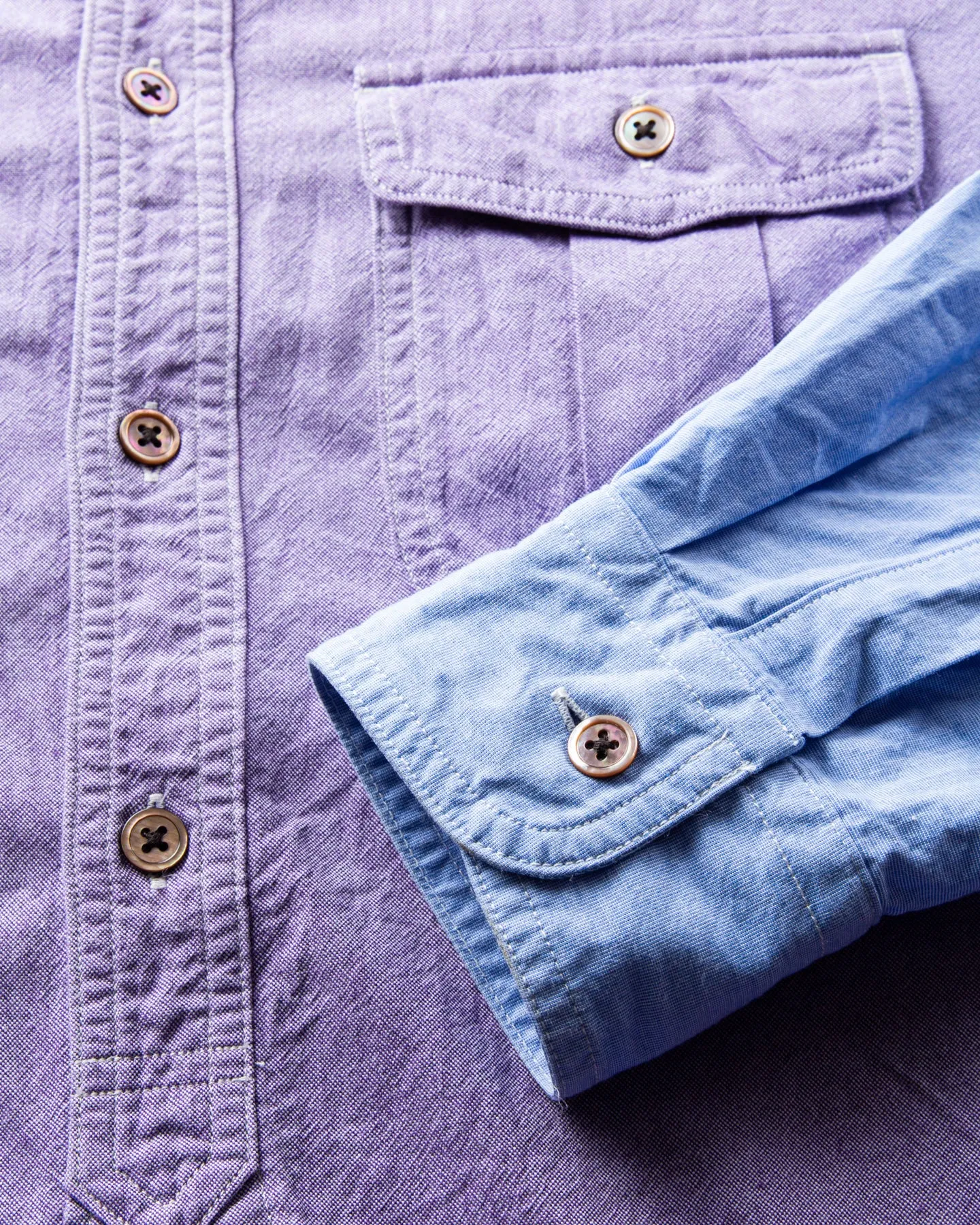 Second Hand Nigel Cabourn British Officers Cotton Shirt Two Tone Size 48