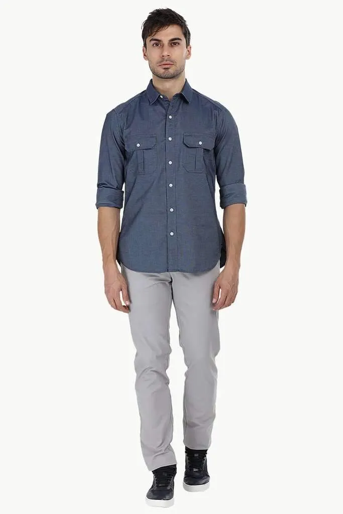 Shirt with Box Pleated Pockets