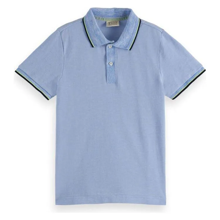 Short-Sleeved Polo - Blue Melange