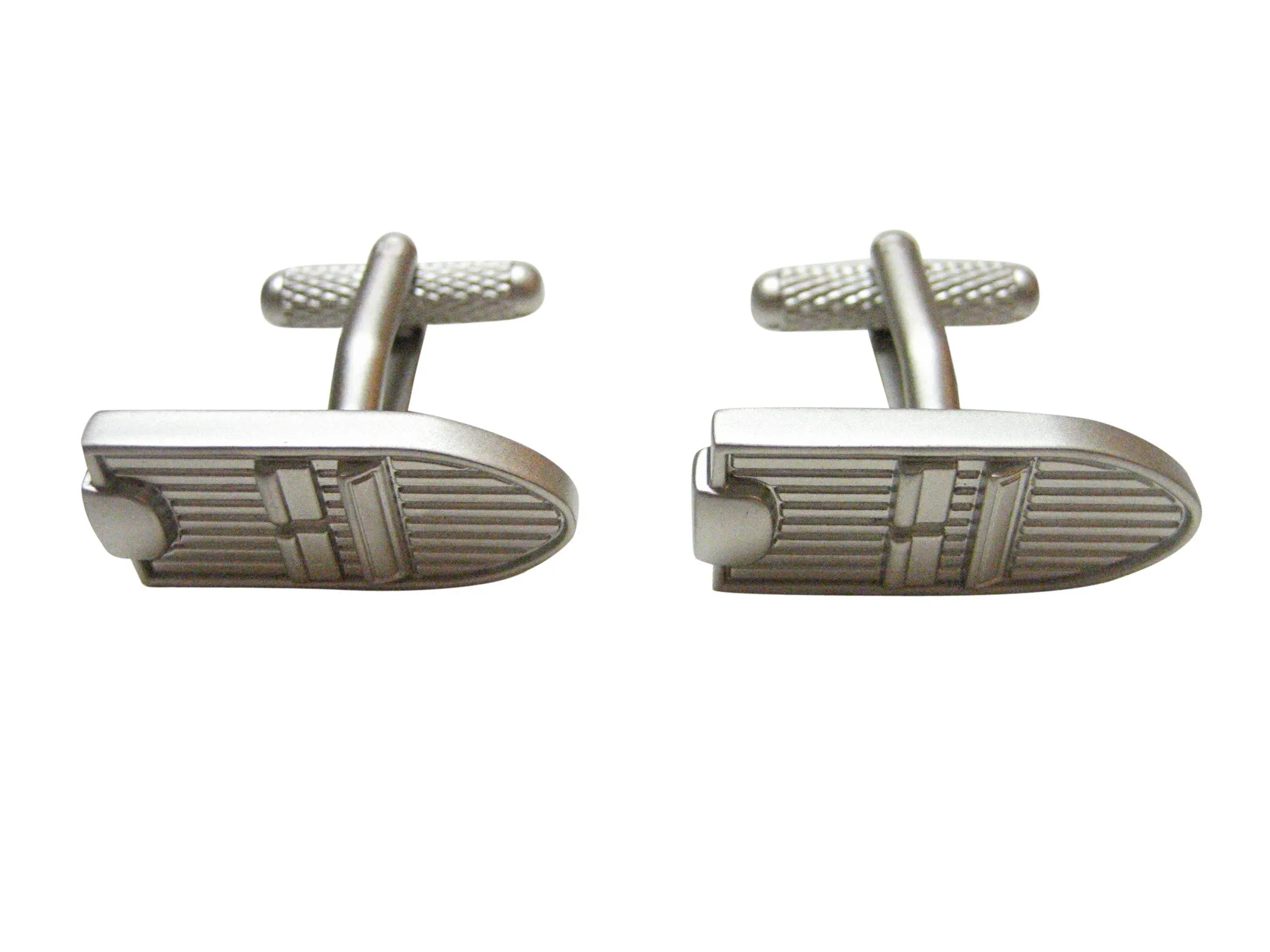 Silver Toned Boat Cufflinks