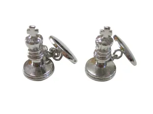 Silver Toned Chess King Piece Cufflinks