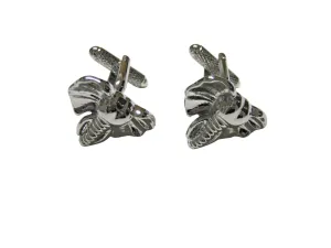 Silver Toned Elephant Head Cufflinks