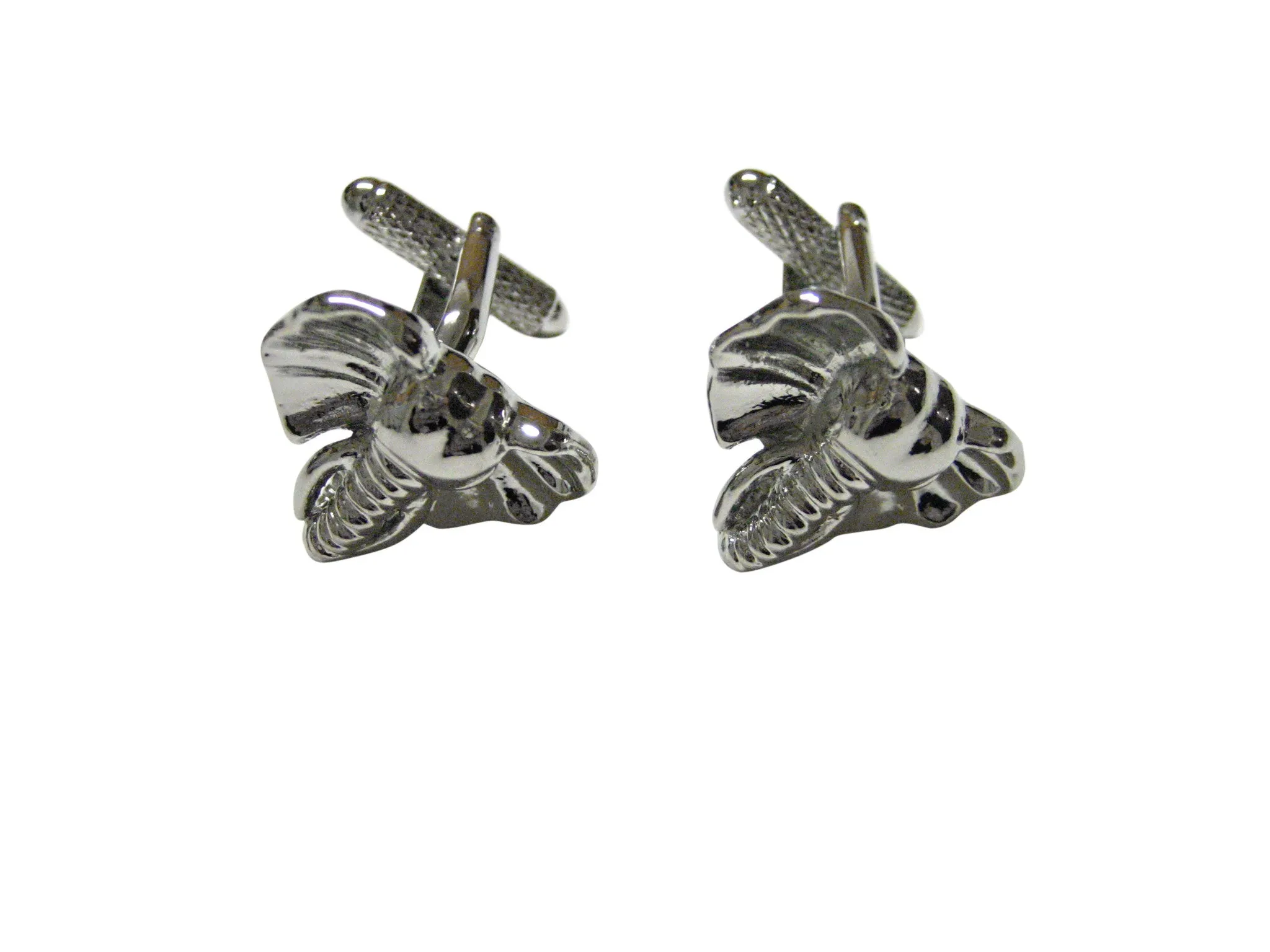 Silver Toned Elephant Head Cufflinks