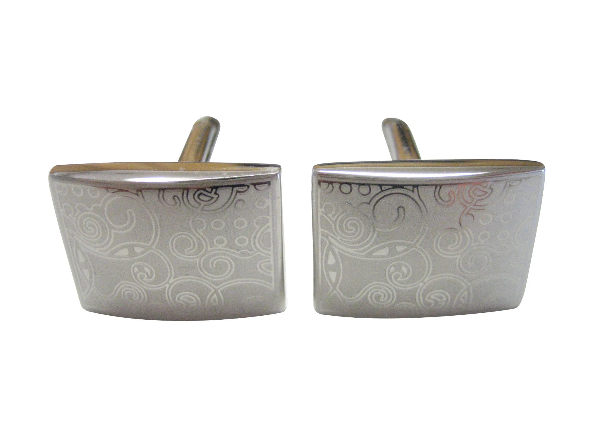 Silver Toned Intricate Design Cufflinks