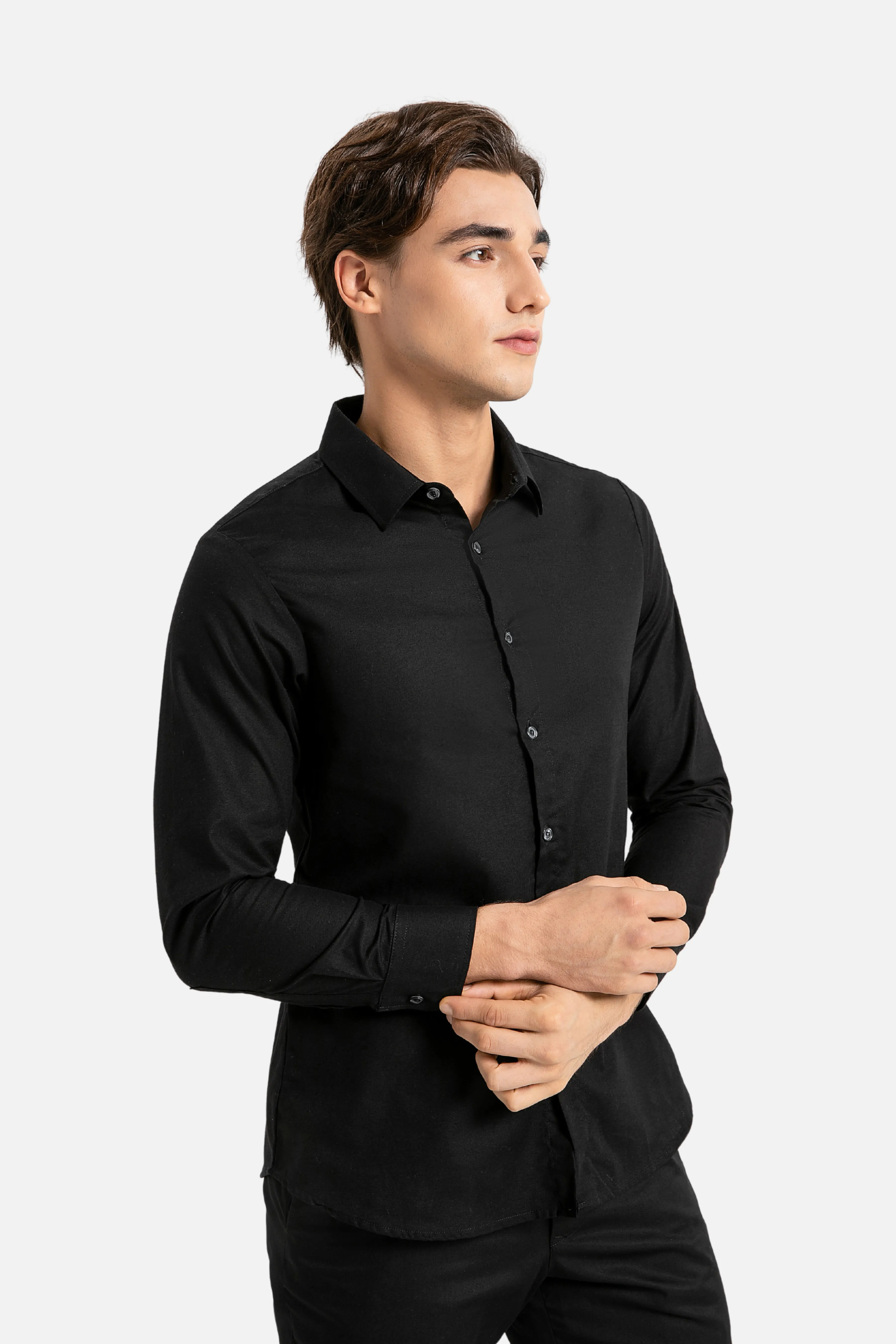 Skyler Black Shirt, Long Sleeve