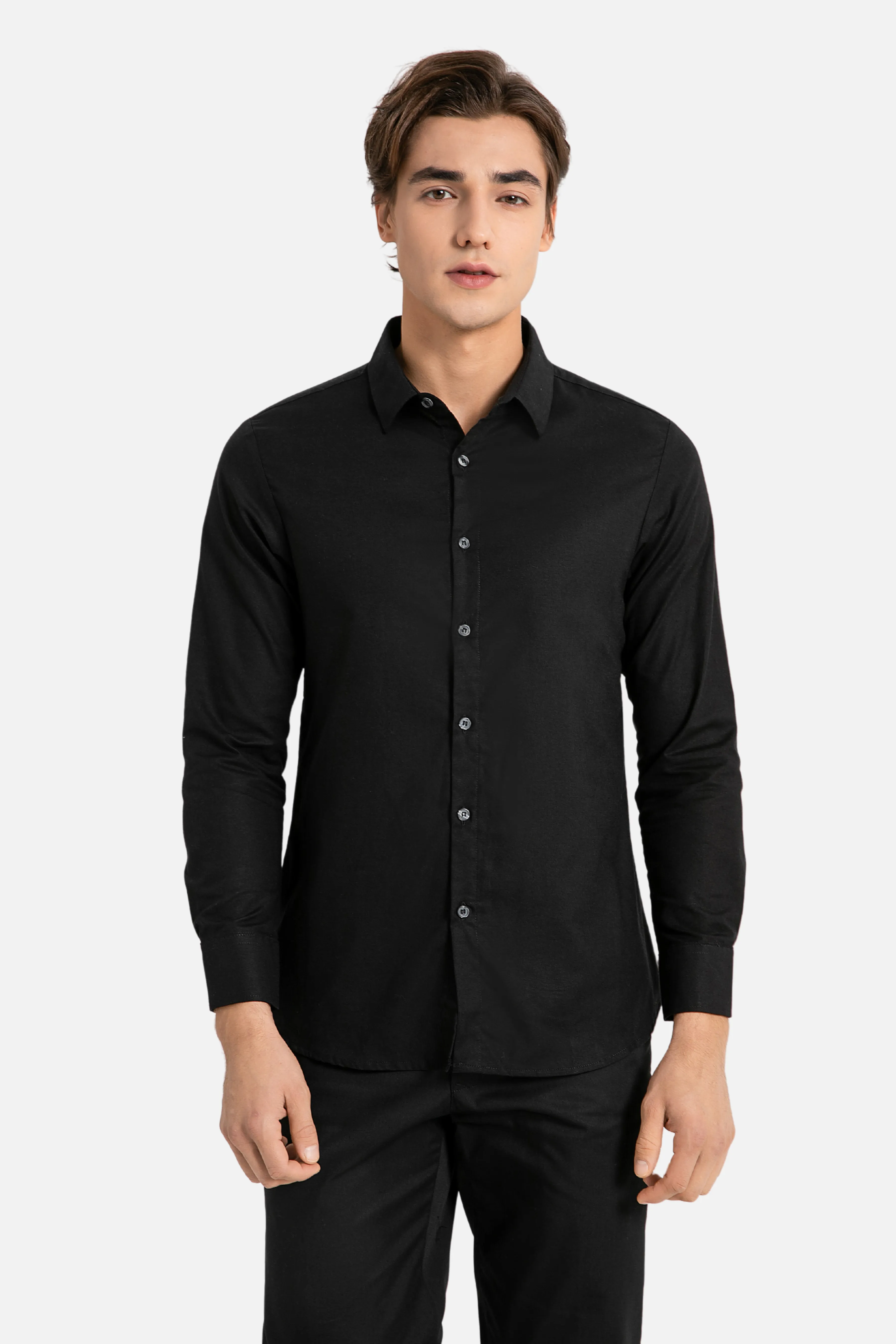 Skyler Black Shirt, Long Sleeve