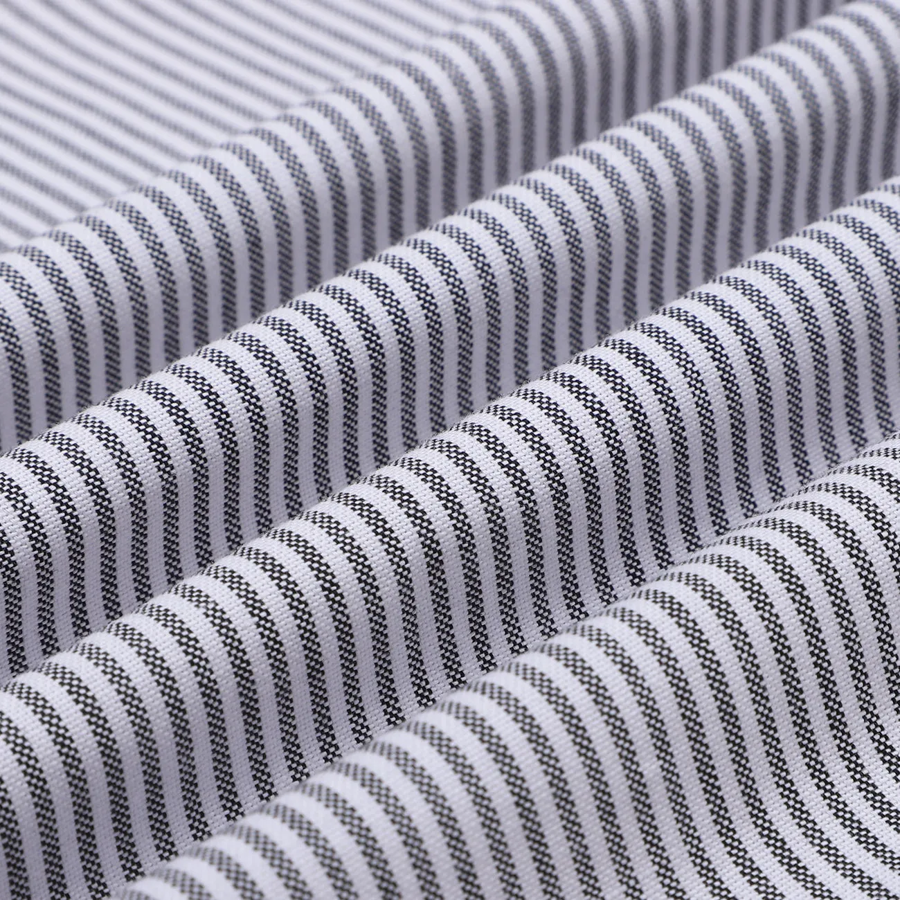 Slate Grey Oxford Stripes Button Down Cotton Shirt
