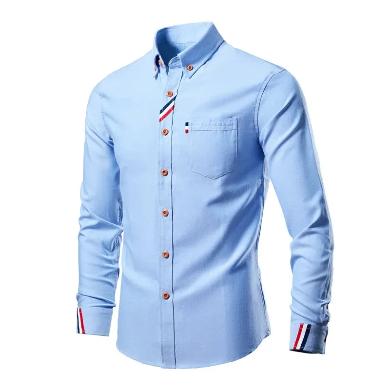 Slim Fit Business Long Sleeve Lapel Shirt for Men