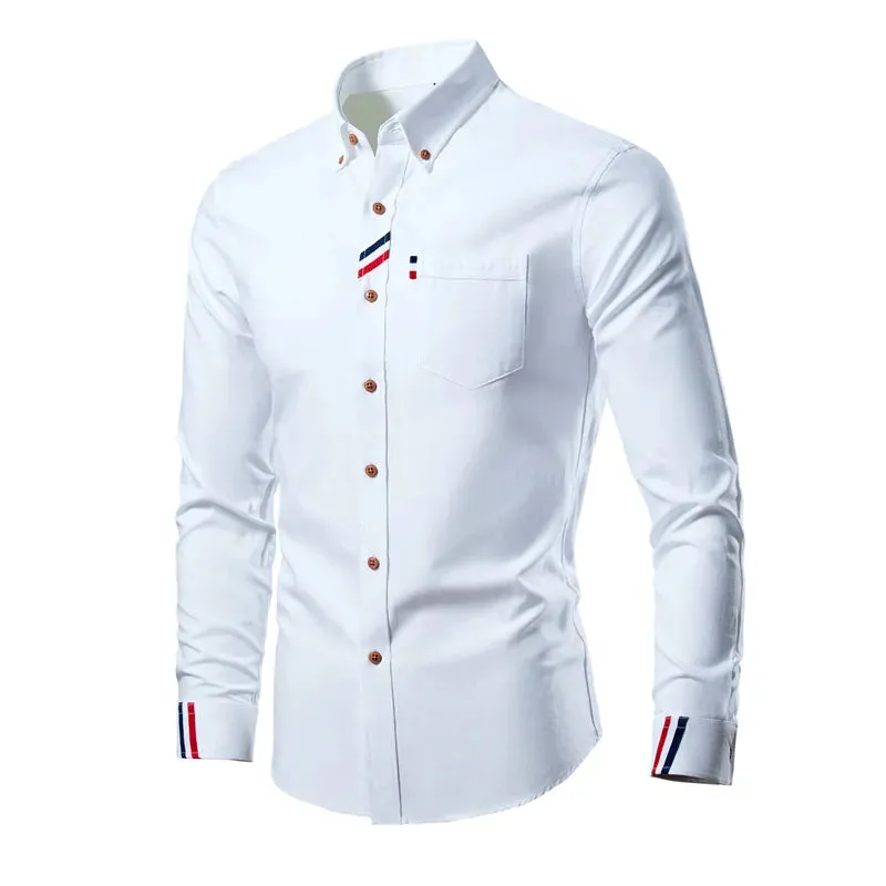 Slim Fit Business Long Sleeve Lapel Shirt for Men