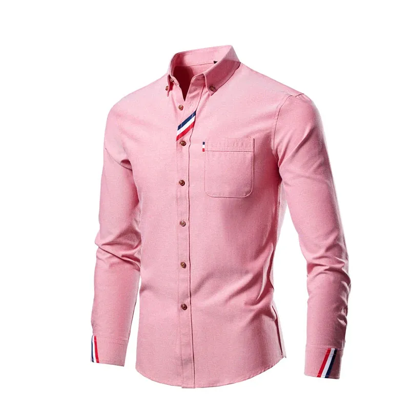 Slim Fit Business Long Sleeve Lapel Shirt for Men