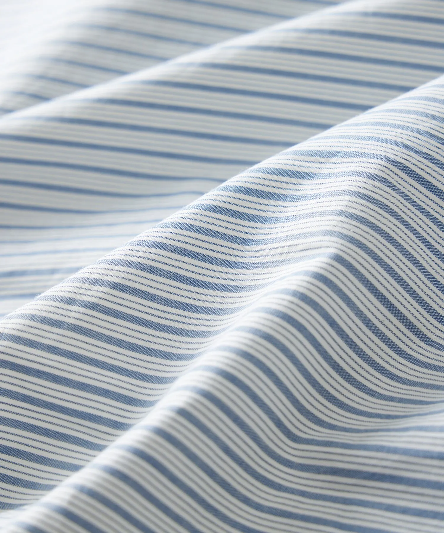 Slim Fit Poplin Sport Shirt in Blue Triple Stripe