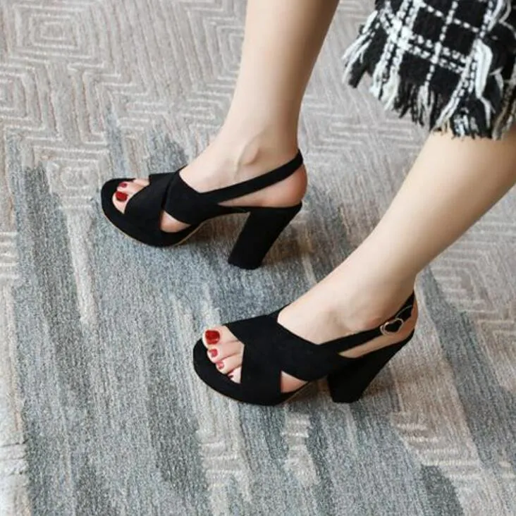 Small Feet Chunky Heel Slingback Shoes GS161