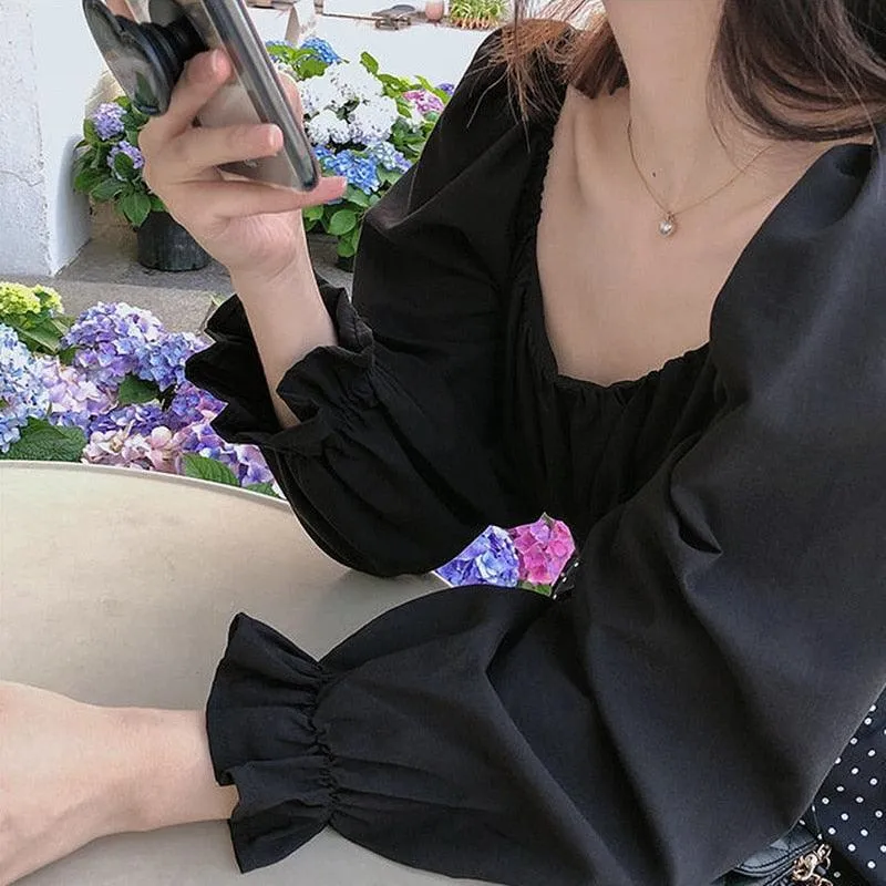 Solid Designer Slim Crop Top Bandage Square Collar
