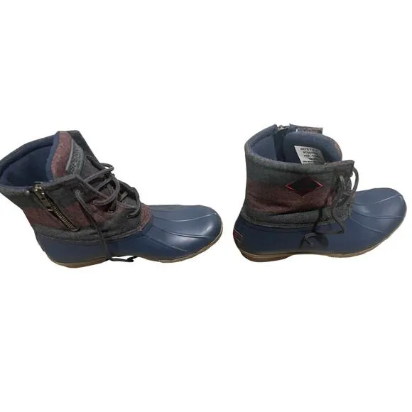 Sperry Women's Saltwater Varsity Stripe Wool Rain and All Weather Boots